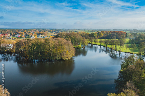 The town of Jantar on the Vistula Spit in Poland. Autumn. photo