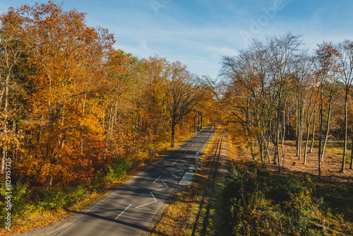 The town of Jantar on the Vistula Spit in Poland. Autumn. photo