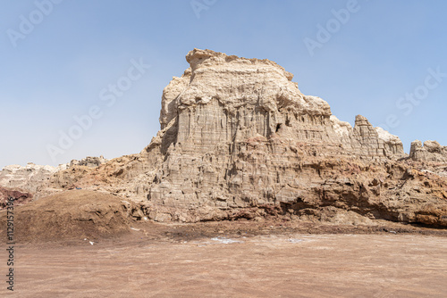 Bizarre towers and pinnacles in the salt canyon of the Dallol Volcano, Hamadela, Danakil depression, Ethiopia