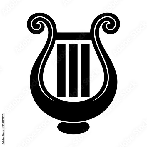 lyre vector art illustration on white background 