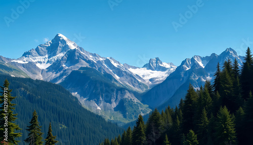Mountain covers with snow 