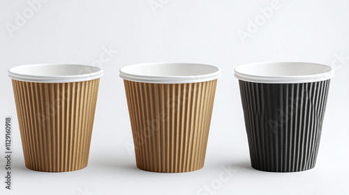 Wallpaper Mural Paper cup for coffee in a disposable mug, isolated cardboard, perfect for takeaway or mockup, a blank white design for a hot drink or beverage container in a cafe, white background. Torontodigital.ca