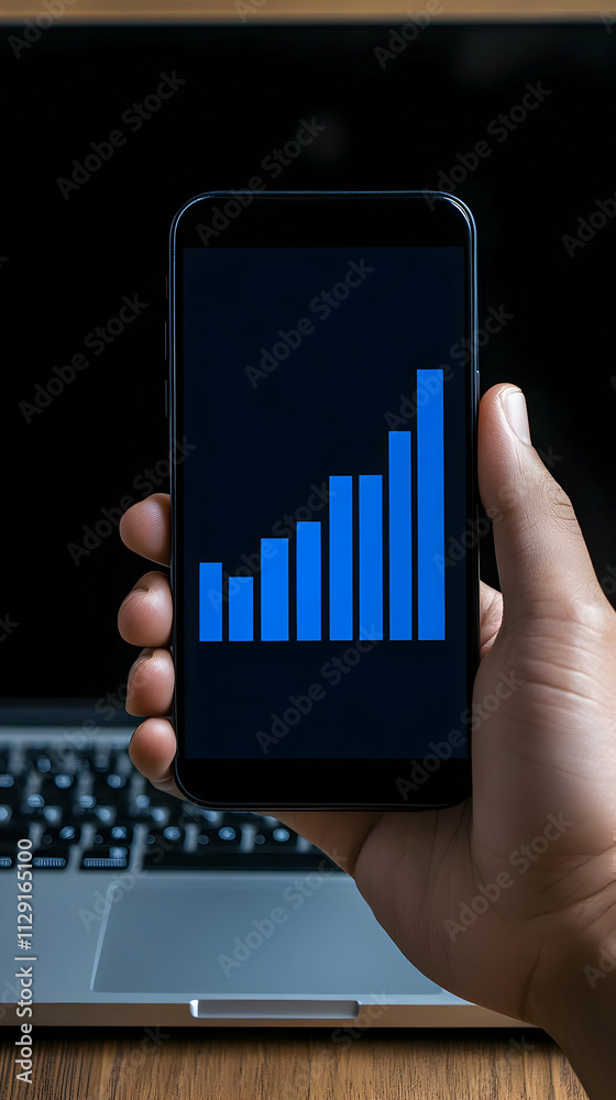 Smartphone Graph Illustration Smartphone Graph Illustration