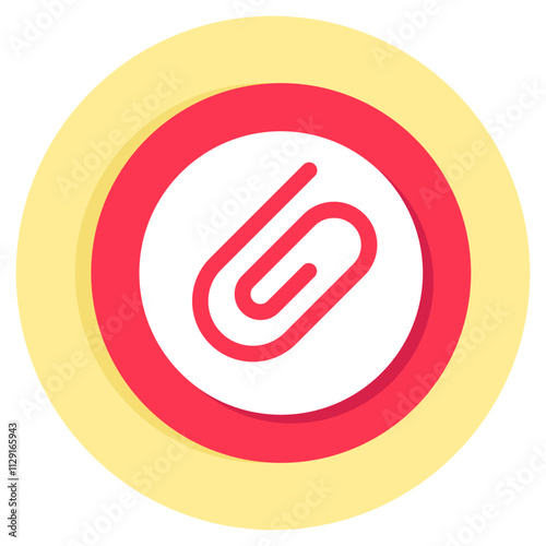 Editable flat design vector of paperclip