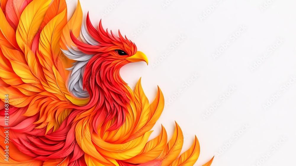 Phoenix Rising: A vibrant, intricate paper-cut phoenix, bursting with life and color, symbolizes renewal and rebirth. This intricate artwork evokes a sense of power, resilience, and hope. Phoenix Rising: A vibrant, intricate paper-cut phoenix, bursting with life and color, symbolizes renewal and rebirth. This intricate artwork evokes a sense of power, resilience, and hope.
