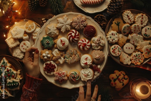 Wallpaper Mural Holiday cookies with vibrant icing and sprinkles on a baking tray Torontodigital.ca