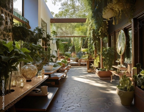 Sunlit Indoor Garden Patio Plants Home Decor Luxury Interior Design