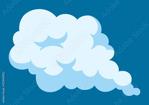 Cartoon illustration of smoke. Comic image of steam, cloud or fog.