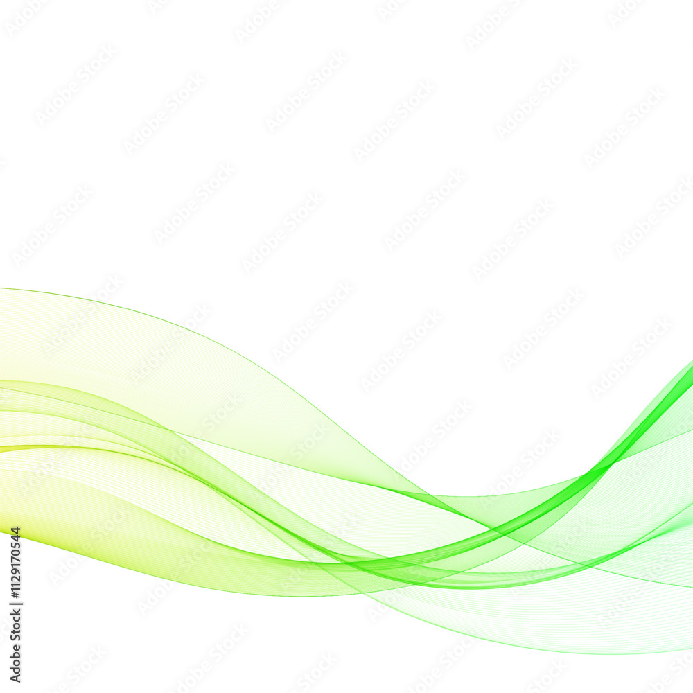 Obraz premium Abstract green wavy lines. Colorful vector background. smoke transparent green wave. Eps 10