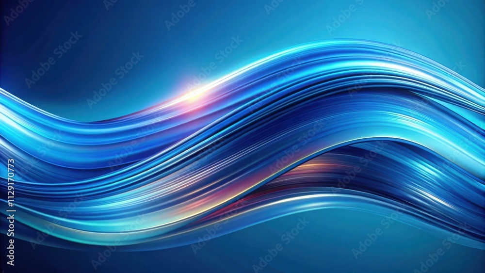 Fototapeta premium Abstract Blue Swirling Lines with a Glowing Center Creating a Dynamic and Modern Design