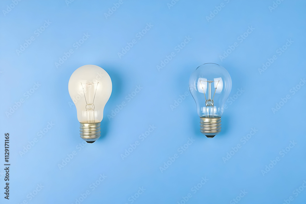 Lightbulb Illustration: Ideas, On and Off Lightbulb Illustration: Ideas, On and Off