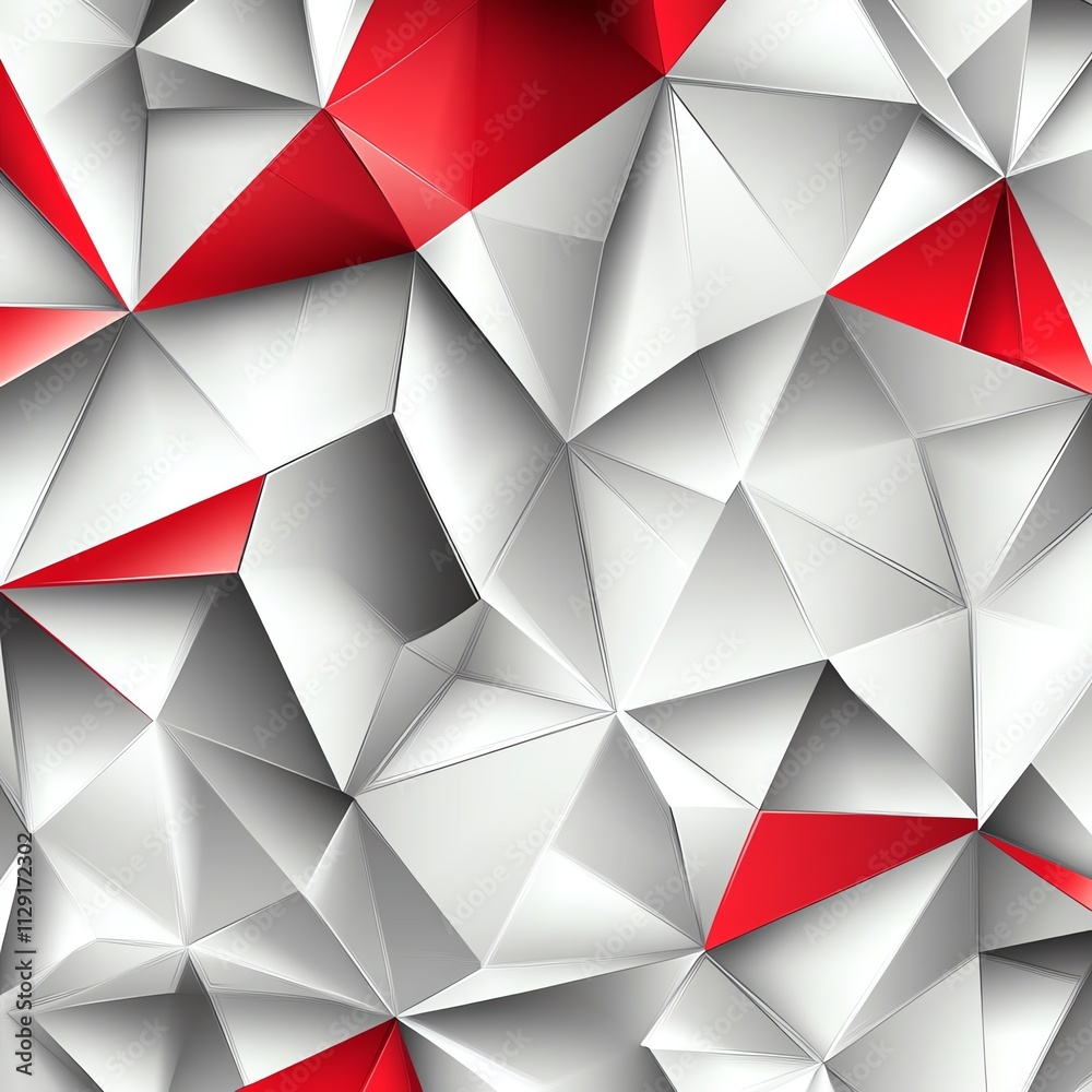 Abstract Red and White Geometric Pattern Abstract Red and White Geometric Pattern