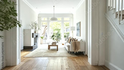 Real Estate Agent Showing Staged Home to Potential Buyer
