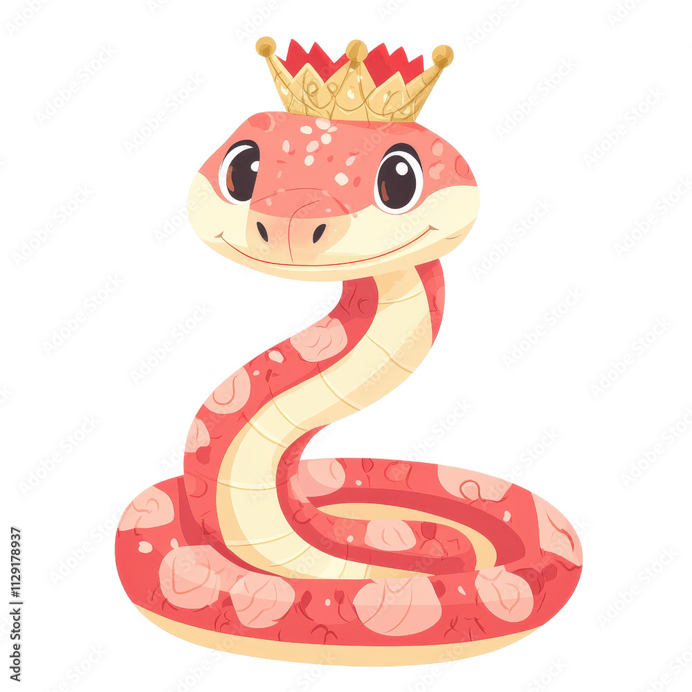 Fototapeta premium Celebrating the Chinese New Year Festival Festive Clip Art of a Majestic Snake in a Colorful Celebration Environment