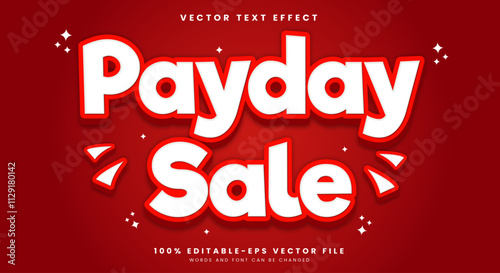 Payday sale 3d editable text effect Template