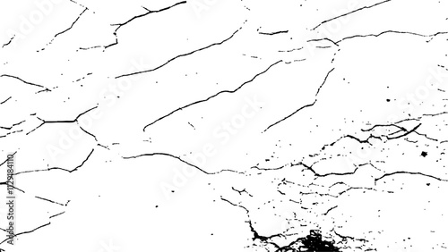Cracks isolated on white background. Crack texture lines isolated on transparent background.  Texture for overlay. Wall Background. For designers to apply texture cracks to objects.