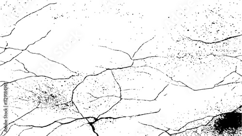 crack concrete white wall or Cement wall background, grunge wall texture with crack. Abstract fracture design. Crack texture lines isolated on white background.