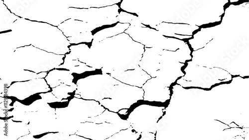 crack concrete white wall or Cement wall background, grunge wall texture with crack. Abstract fracture design. Crack texture lines isolated on white background.