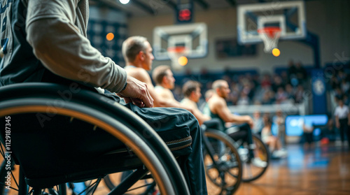 Wheelchair Competitors at a Basketball Game photo