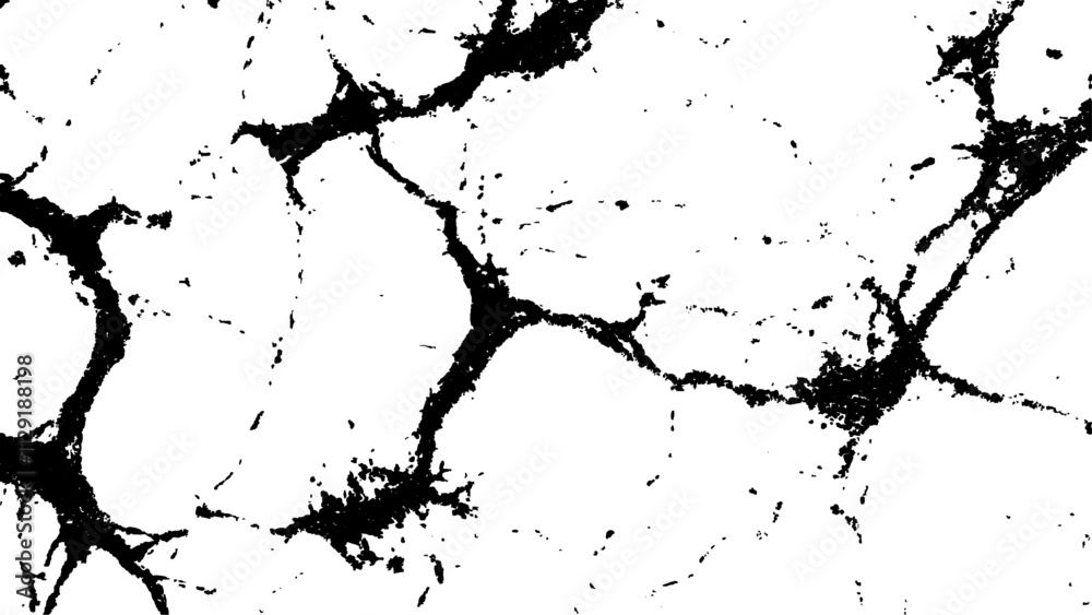 Obraz premium crack concrete white wall or Cement wall background, grunge wall texture with crack. Abstract fracture design. Crack texture lines isolated on white background.