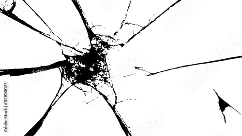 crack concrete white wall or Cement wall background, grunge wall texture with crack. Abstract fracture design. Crack texture lines isolated on white background.