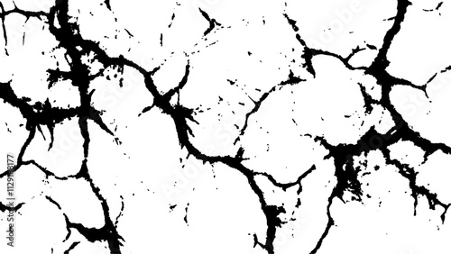 crack concrete white wall or Cement wall background, grunge wall texture with crack. Abstract fracture design. Crack texture lines isolated on white background.