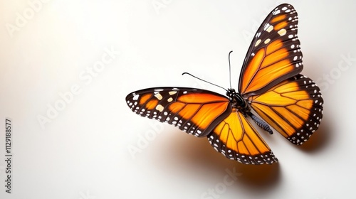 Graceful Monarch Butterfly on a White Background. Generative AI