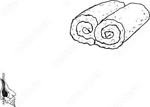 Vector line illustration of terry towels isolated on a white background.