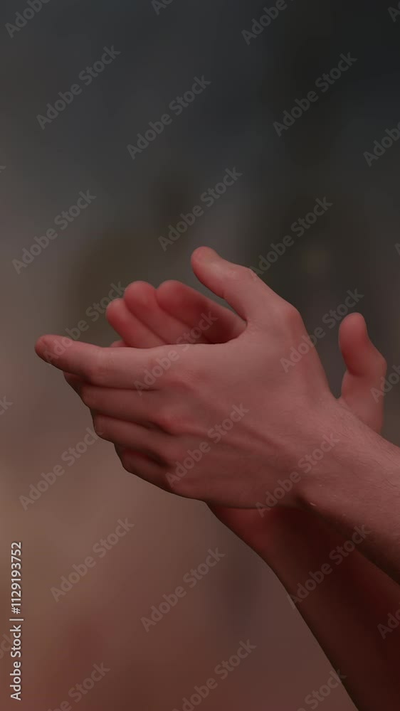 Elegant and Expressive Hands Clapping Together with a Soft and Artistic Background Elegant and Expressive Hands Clapping Together with a Soft and Artistic Background
