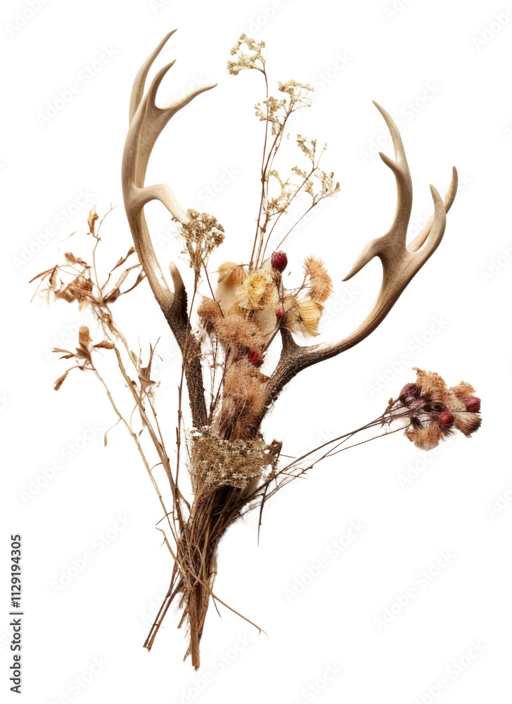 Fototapeta premium PNG Antlers flower plant decoration.