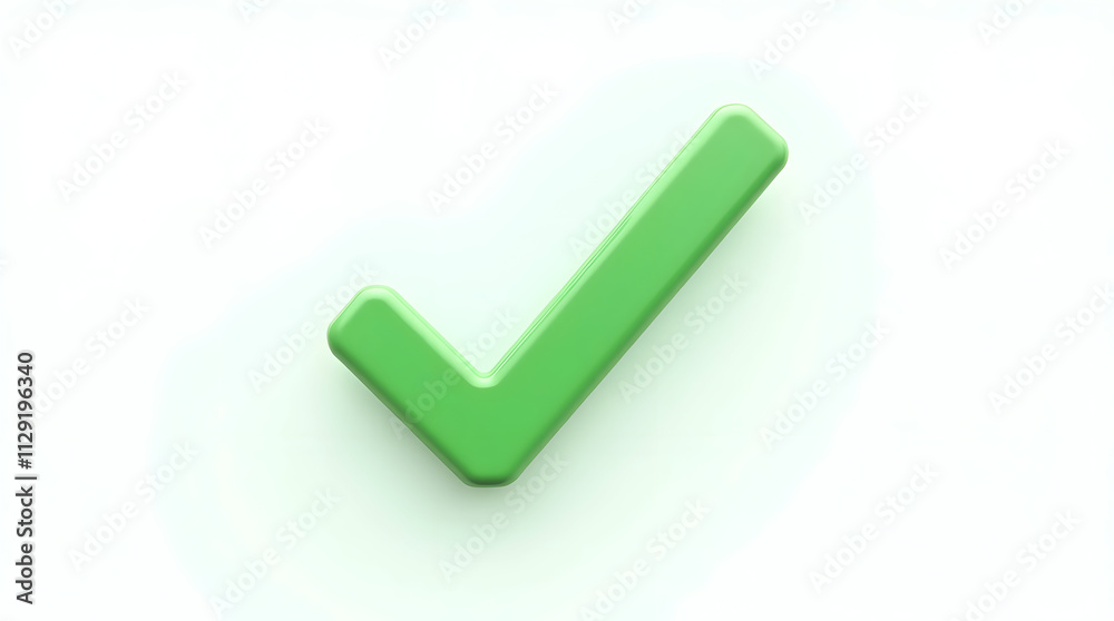 Vibrant Green Check Mark Icon on a Light Background Representing Positive Confirmation and Approval Vibrant Green Check Mark Icon on a Light Background Representing Positive Confirmation and Approval