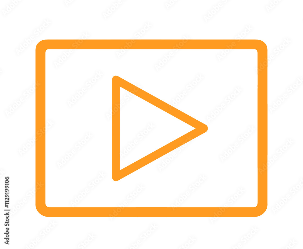 シンプルなオレンジ色の動画アイコン シンプルなオレンジ色の動画アイコン