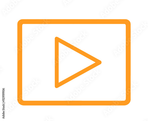 Free Download シンプルなオレンジ色の動画アイコン	 - GFXLoad