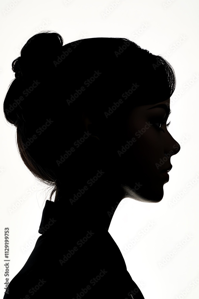 Silhouette of a Woman with Hair in a Bun Silhouette of a Woman with Hair in a Bun
