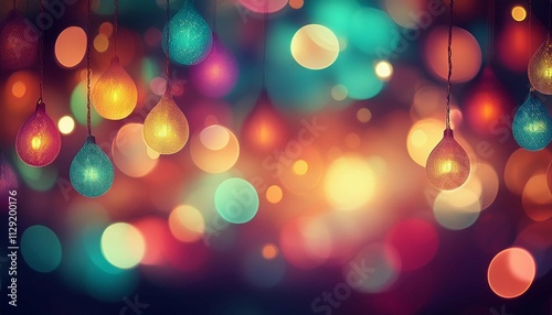 colorful glittering christmas lights blurred abstract background