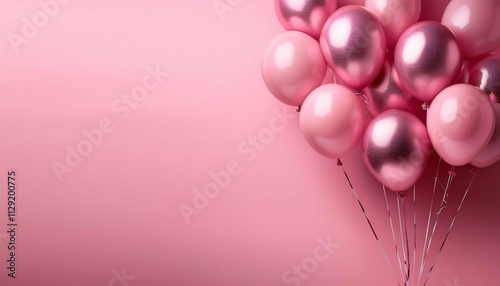 pink balloons on a pink background