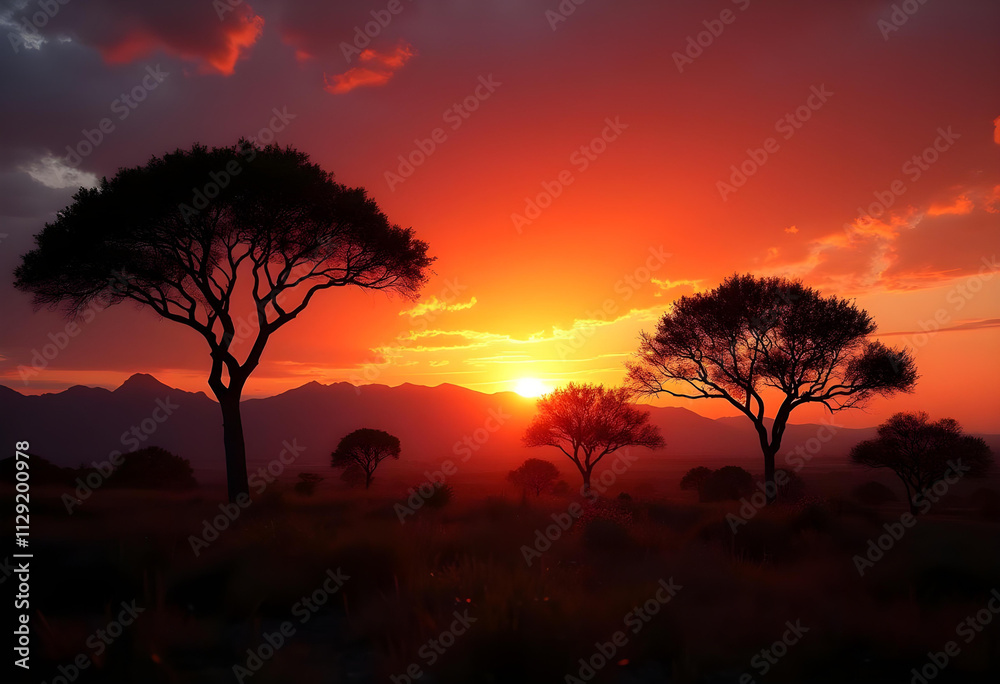 sunset in the serengeti sunset in the serengeti