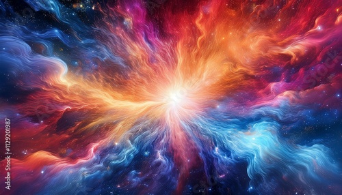 cosmic color burst background a dazzling abstract background depicting a cosmic explosion of colors with swirling galaxies and nebula like formations