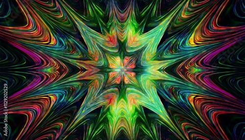 funky abstract kaleidoscopic glitch cannabis marijuana background