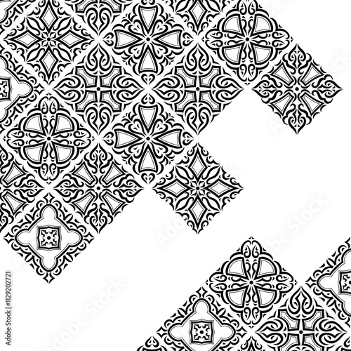 Arabic ceramic tile background. Traditional eastern decorative talavera.