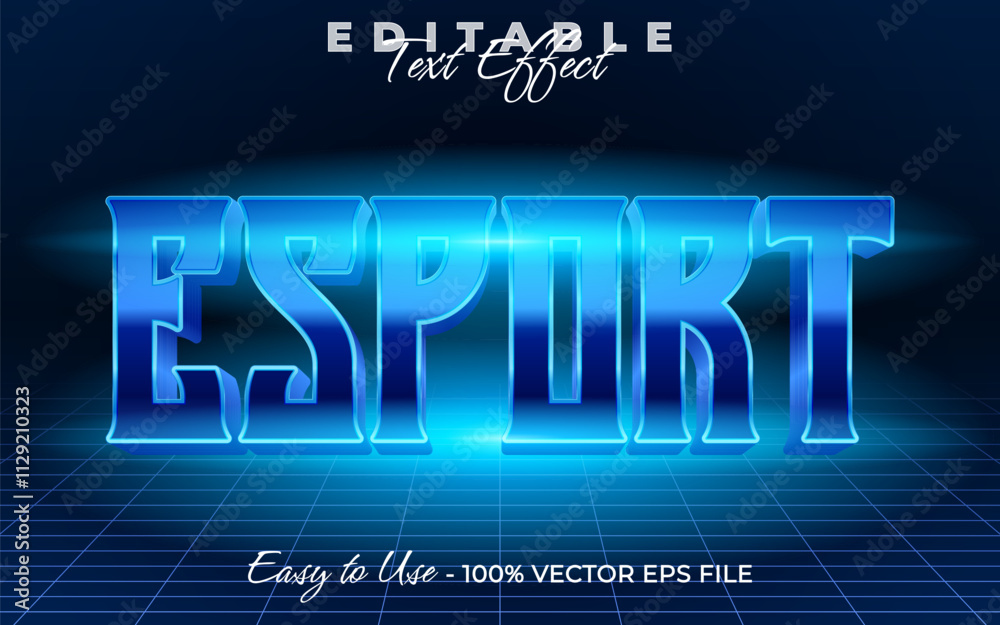 Obraz premium Esport Editable text style effect, Glossy 3D text style theme.