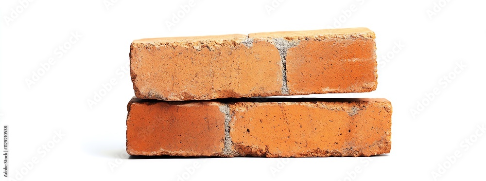Obraz premium Two Old Red Bricks Stacked