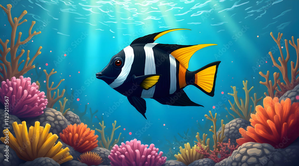Exploring the Vibrant Underwater World: An Artistic Representation of Coral Reef Life Exploring the Vibrant Underwater World: An Artistic Representation of Coral Reef Life