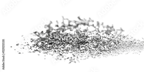 Silver Glitter Pile on Transparent Background