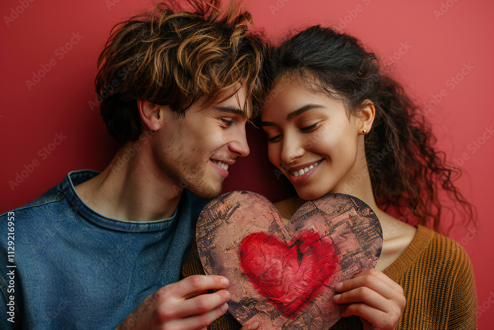 Loving Couple on Valentine's Day Loving Couple on Valentine's Day