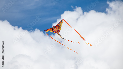 Flying kite with blue sky