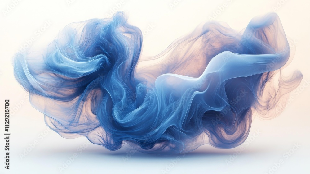High-Resolution Abstract Blue Smoke Art. Generative AI High-Resolution Abstract Blue Smoke Art. Generative AI
