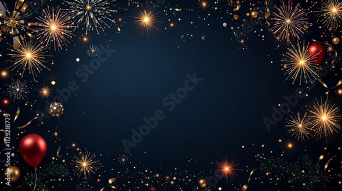 Vibrant New Years party backdrop Abstract fireworks background photo