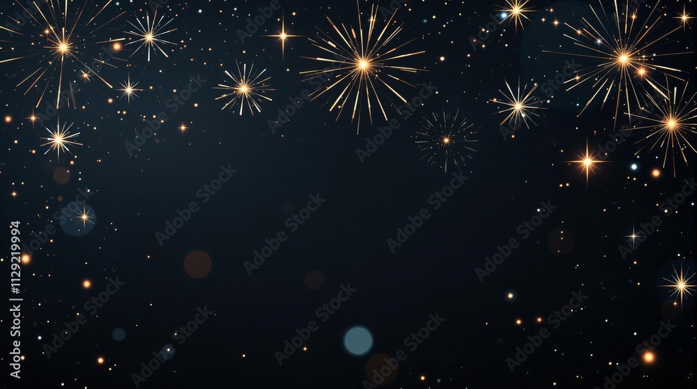 Fototapeta premium Vibrant New Years party backdrop Abstract fireworks background