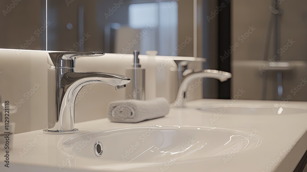 Modern Bathroom with Double Sink Vanity Modern Bathroom with Double Sink Vanity